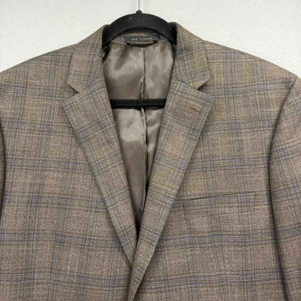 Lauren Ralph Lauren Blazer Jacket Mens 46R Brown Check Formal‎ Black Label Coat